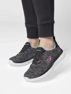 Online Ladies Grey Slip-on Trainers Women Trainers·Sports Trainers|Trainers·Skechers