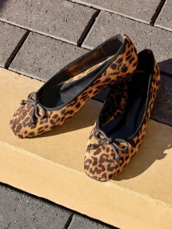 Discount Leopard Print Ballerina Women Loafers & Low Shoes·Ballet Pumps