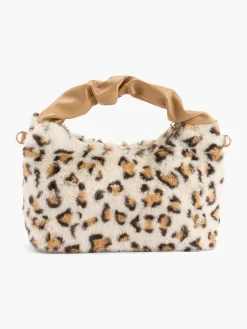 Leopard Print Fluffy Handbag with Adjustable Shoulder Strap Women Bags·Handbags