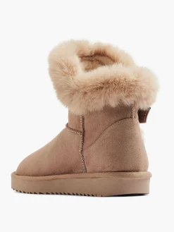 Best Light Faux Fur Ankle Boot with Buckle Detail Women Boots·Winter Boots|Boots·Faux Fur Lined Boots