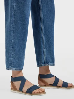 Clearance Light Elasticated Strap Sandal with Contrasting Sole Women Sandals·Flat Sandals