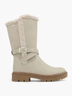 Outlet Light Tall Faux Fur Lined Boot with Buckle Details Women Boots·Faux Fur Lined Boots|Boots·Knee High Boots