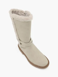 Outlet Light Tall Faux Fur Lined Boot with Buckle Details Women Boots·Faux Fur Lined Boots|Boots·Knee High Boots