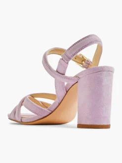 Sale Lilac Leather Open Toe Heeled Sandal Women Heels·High Heels