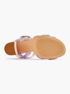 Sale Lilac Leather Open Toe Heeled Sandal Women Heels·High Heels