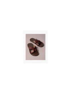 Mens Dark Cross Strap Sandal Sandals·Flip Flops & Slides