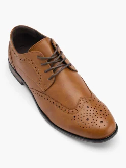 Sale Mens Lace Up Tan Brogue Formals Shoes·Brogues|Shoes·Derby Shoes