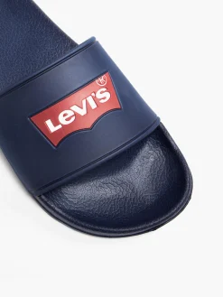 Clearance Mens Levi Navy Slides Sandals·Beach Shoes|Sandals·Flip Flops & Slides