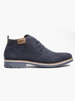 Sale Mens Navy Suede Lace Up Boots Boots·Winter Boots|Boots·Lace-Up Boots
