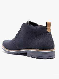 Sale Mens Navy Suede Lace Up Boots Boots·Winter Boots|Boots·Lace-Up Boots