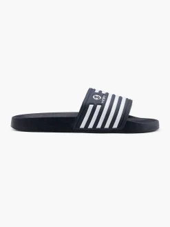 Hot Mens Navy/ White Slides Sandals·Flip Flops & Slides