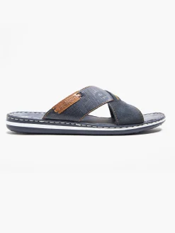 Outlet Mens Slip On Navy Sandal Sandals·Walking Sandals|Sandals·Flip Flops & Slides
