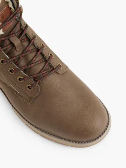 Mens Tan Casual Lace Up Boots Shoes·Walking Shoes|Boots·Winter Boots