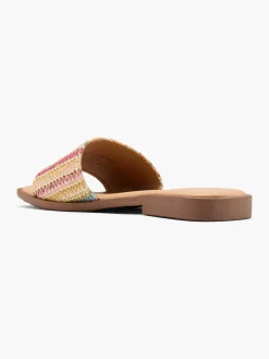 Sale Multi Coloured Woven Strap Slip On Mule Women Sandals·Mules