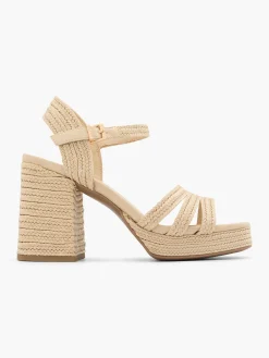 Sale Natural Braided Textured Platform Heeled Sandal Women Sandals·Heeled Sandals|Heels·Platform Heels