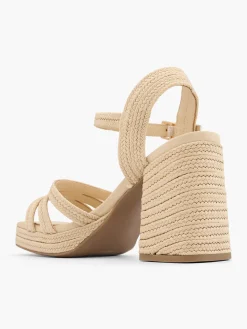 Sale Natural Braided Textured Platform Heeled Sandal Women Sandals·Heeled Sandals|Heels·Platform Heels