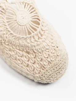 Online Nautral Espadrille with Ankle Tie Detail Women Loafers & Low Shoes·Espadrilles