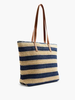 Discount Navy and Beige Striped Summer Bag Women Bags·Tote Bags