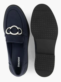 Outlet Navy Loafer with Metallic Detail Women Loafers & Low Shoes·Loafers