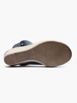 Online Navy Wedge Sandal with Circle Ring Detail Women Sandals·Flat Sandals|Heels·Wedges