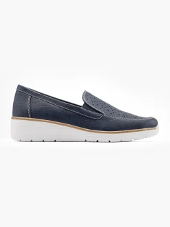 Outlet Navy Slip On Wedge Comfort Shoe Women Loafers & Low Shoes·Comfort