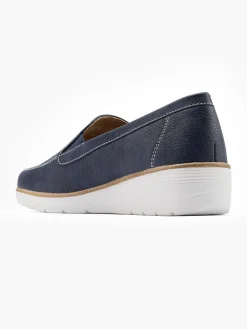 Outlet Navy Slip On Wedge Comfort Shoe Women Loafers & Low Shoes·Comfort