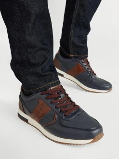 Navy/Brown Casual Lace Up Trainer Shoes·Lace-Ups|Shoes·Brogues