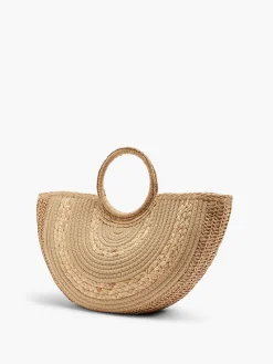 Best Neutral U-Shaped Summer Bag with Circular Handle and Tassel Detail Women Bags·Handbags