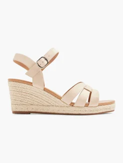 Online Neutral Woven Strapped Wedge Heel Women Heels·Wedges|Sandals·Wedge Sandals