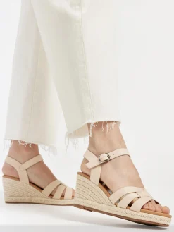 Online Neutral Woven Strapped Wedge Heel Women Heels·Wedges|Sandals·Wedge Sandals