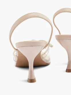 Hot Nude Bow Detail Slingback Heel with Perpex Panelling Women Heels·High Heels