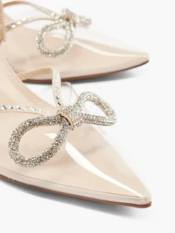 Hot Nude Bow Detail Slingback Heel with Perpex Panelling Women Heels·High Heels