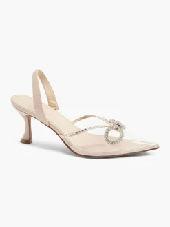 Hot Nude Bow Detail Slingback Heel with Perpex Panelling Women Heels·High Heels