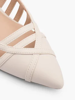 Online Nude Cut Out Slingback Heel Women Heels·Kitten Heels
