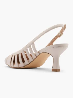 Online Nude Cut Out Slingback Heel Women Heels·Kitten Heels