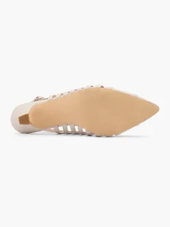 Online Nude Cut Out Slingback Heel Women Heels·Kitten Heels