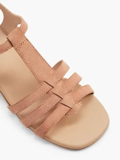 Hot Leather Strapped Sandal with Block Heel Women Sandals·Leather Sandals|Sandals·Heeled Sandals