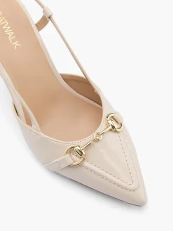 New Nude Slingback Heel with Snaffle Detail Women Heels·Slingback Heels