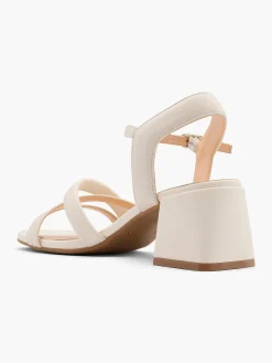 Sale Off White Leather Block Heeled Sandal Women Sandals·Leather Sandals|Sandals·Heeled Sandals