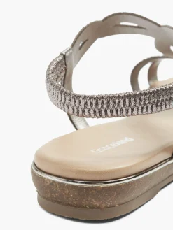 Clearance Pewter Gem Detail Sandals Women Sandals·Flat Sandals