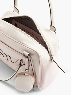 Sale Pink Handbag with Contrasting Details and Mini Pouch Women Bags·Handbags
