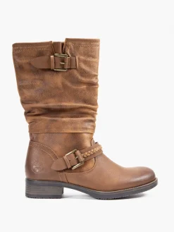 Clearance Reiker Brown 3/4 Length Casual Boot with Straps Women Boots·Winter Boots|Boots·Ankle Boots