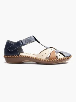 Outlet Beige and Navy Comfort Sandal Women Sandals·Comfort Sandals|Loafers & Low Shoes·Comfort