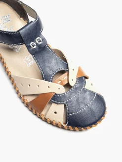 Outlet Beige and Navy Comfort Sandal Women Sandals·Comfort Sandals|Loafers & Low Shoes·Comfort