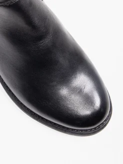 Hot 3/4 Length Boot with Ruched Detailing Women Boots·Knee High Boots|Boots·Leather Boots