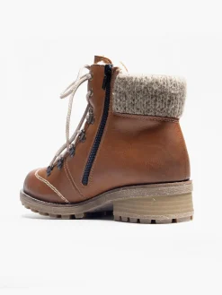 Outlet Brown Lace Up Boot Women Boots·Leather Boots|Boots·Ankle Boots