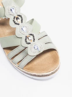 Clearance Beaded Trim Wedge Sandal Women Sandals·Comfort Sandals|Loafers & Low Shoes·Comfort