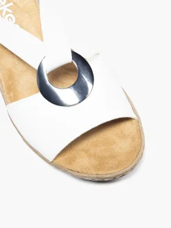 Best White and Tan Elasticated Comfort Wedge Sandal Women Sandals·Comfort Sandals|Loafers & Low Shoes·Comfort