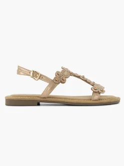 Discount Rose Slingback Strapped Sandal with Gem Detailing Women Sandals·Flat Sandals