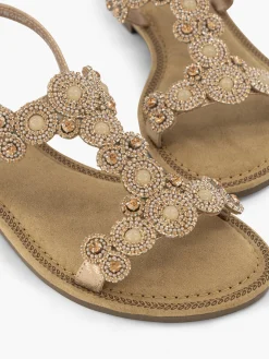 Discount Rose Slingback Strapped Sandal with Gem Detailing Women Sandals·Flat Sandals
